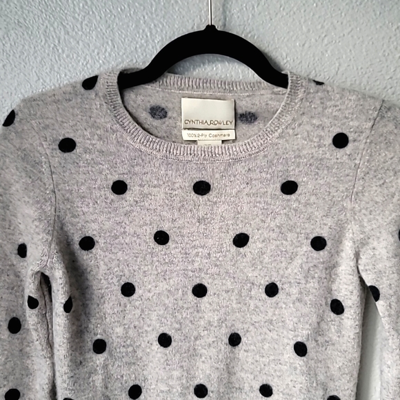 RARE Collectible Cynthia Rowley Polka Dot Cashmere Sweater - Picture 5 of 12